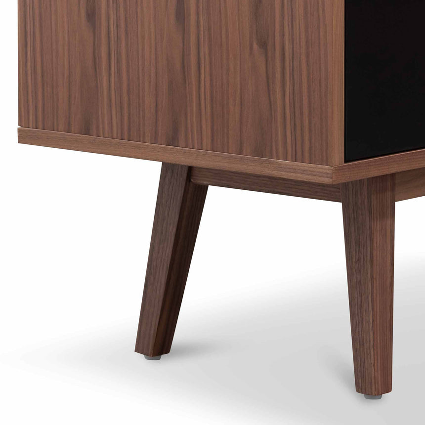 1.6m Sideboard Buffet Unit - Walnut with Black Doors - View 7