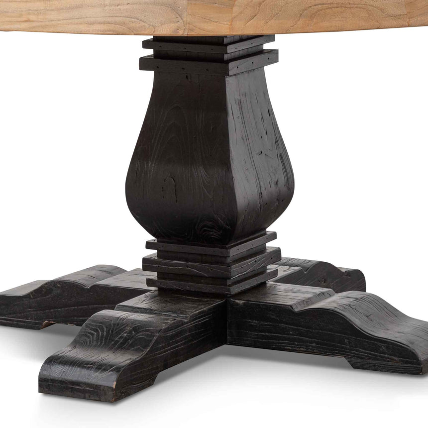 1.6m Round Dining Table - Natural in Black Base - View 5