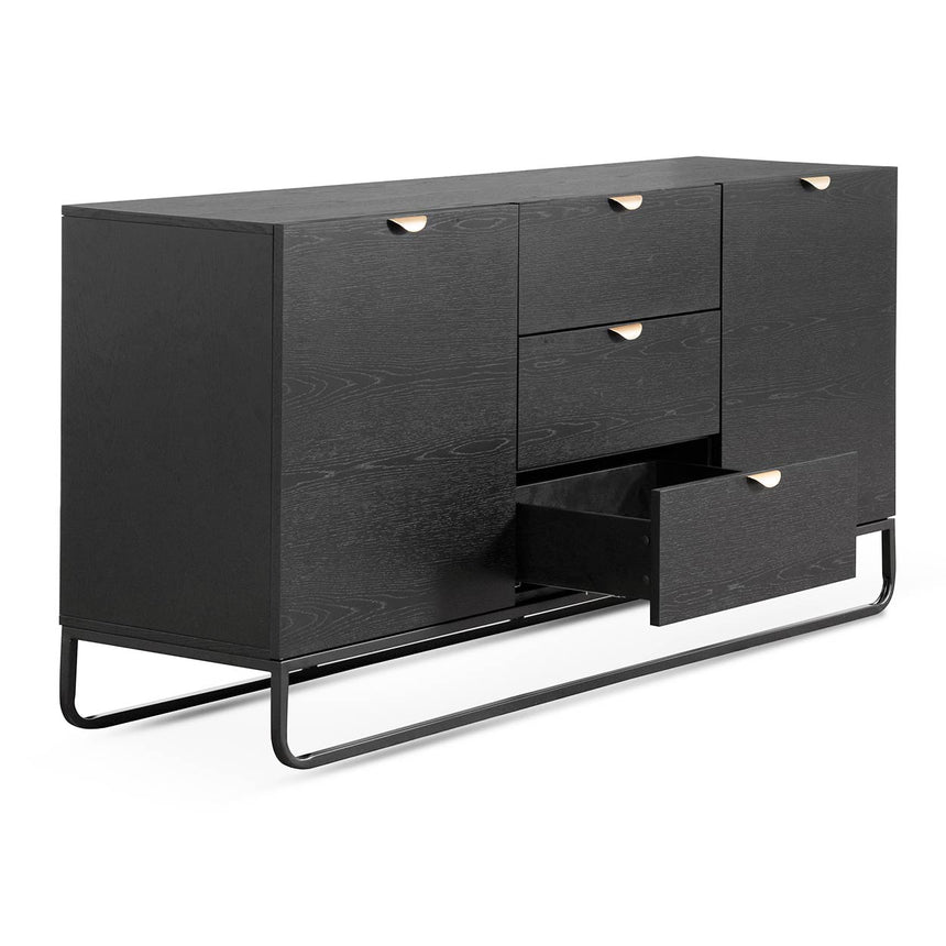 1.75m Wooden Sideboard - Black - View 7