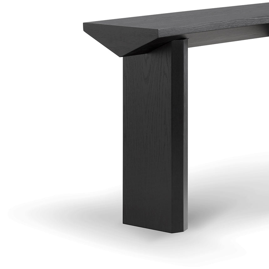 1.4m Oak Console Table - Black - View 4