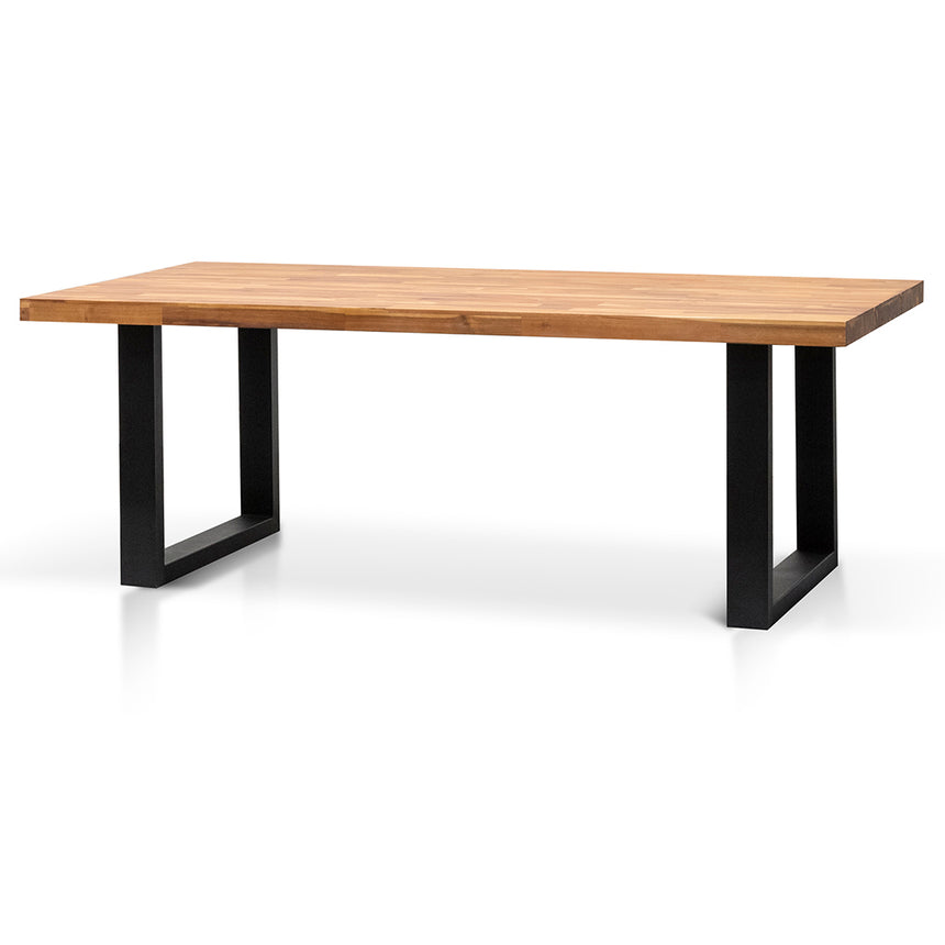 2.1m Dining Table - Natural with Black Leg - View 3