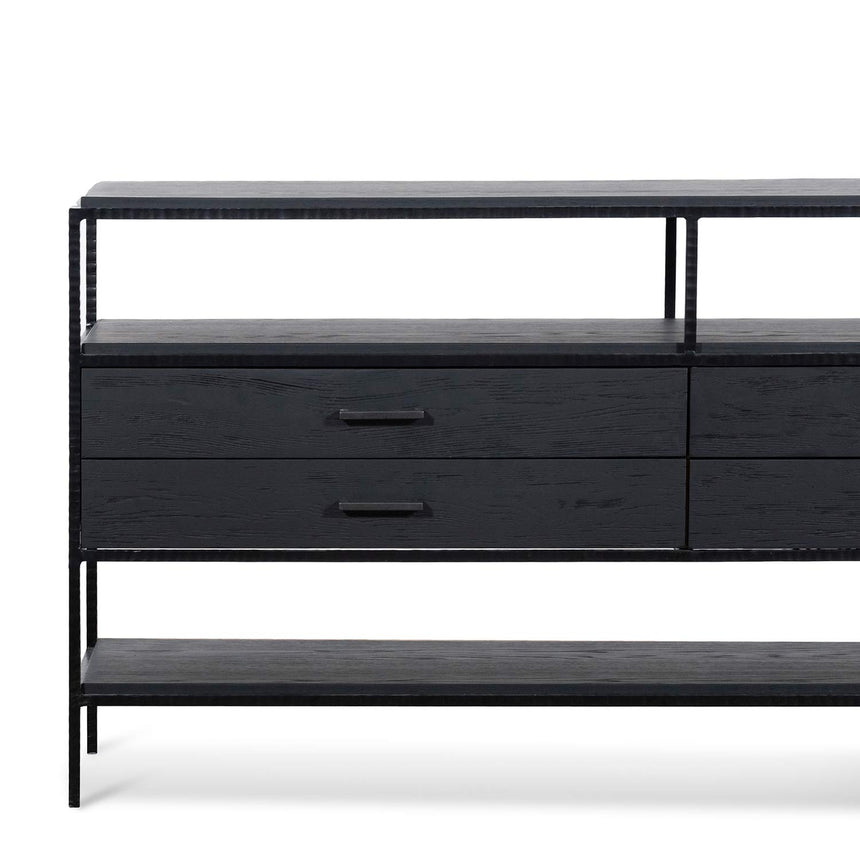 1.6m Sideboard Unit - Full Black - View 8