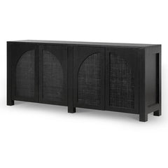CDT6778-CN 1.95m Black Oak Sideboard Unit - Rattan