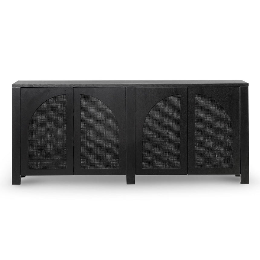 1.95m Black Oak Sideboard Unit - Rattan - View 2