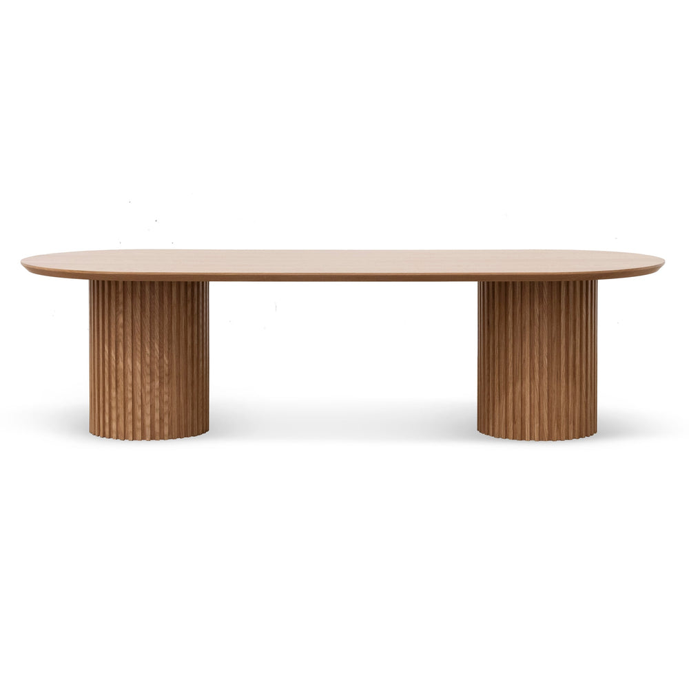 2.8m Wooden Dining Table - Natural - View 2