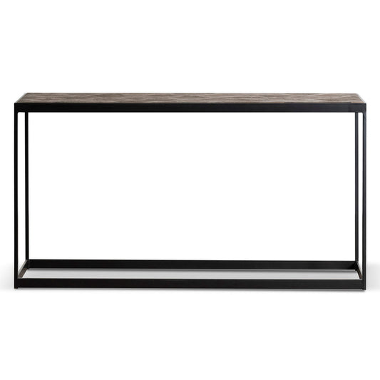 CDT6902-NI 140cm Console Table in Dark Natural - Black Frame
