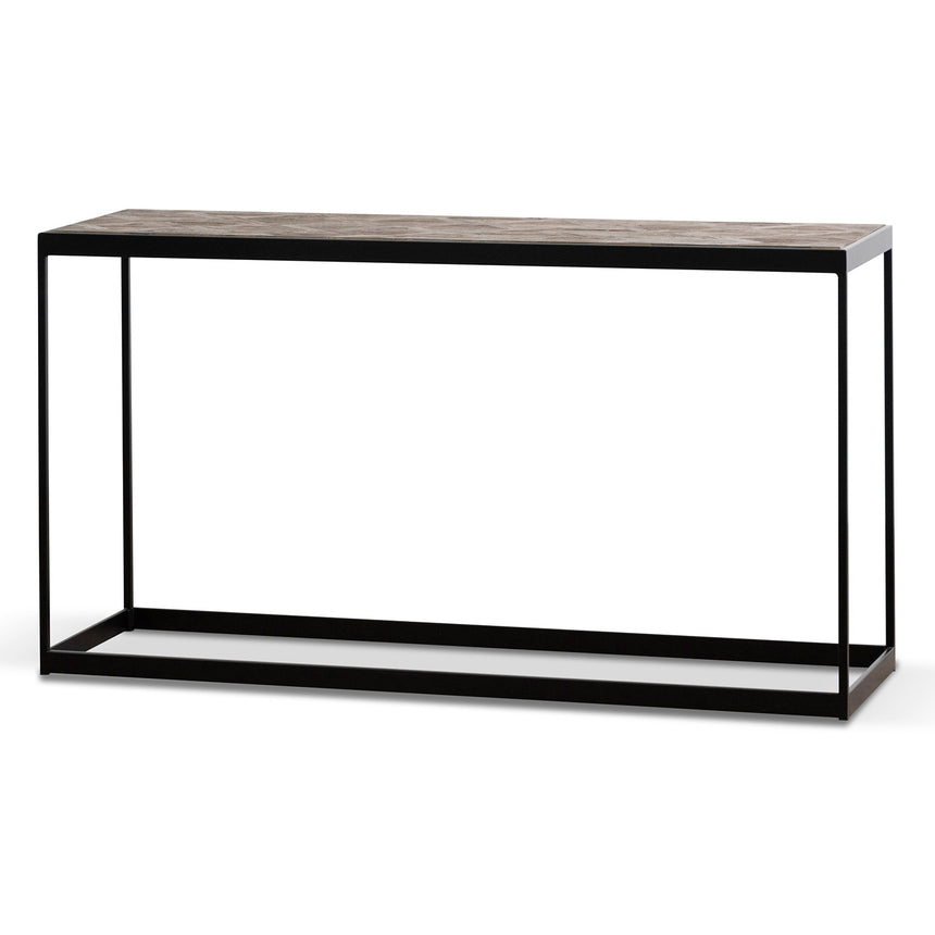140cm Console Table in Dark Natural - Black Frame - View 3