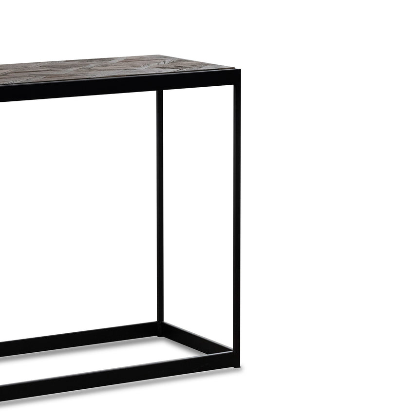140cm Console Table in Dark Natural - Black Frame - View 5