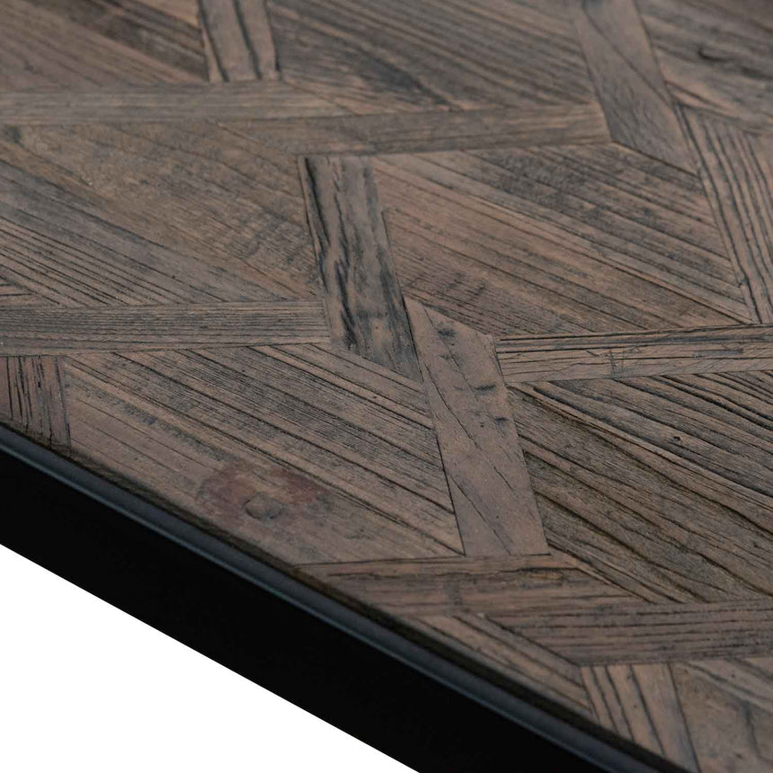 140cm Console Table in Dark Natural - Black Frame - View 9