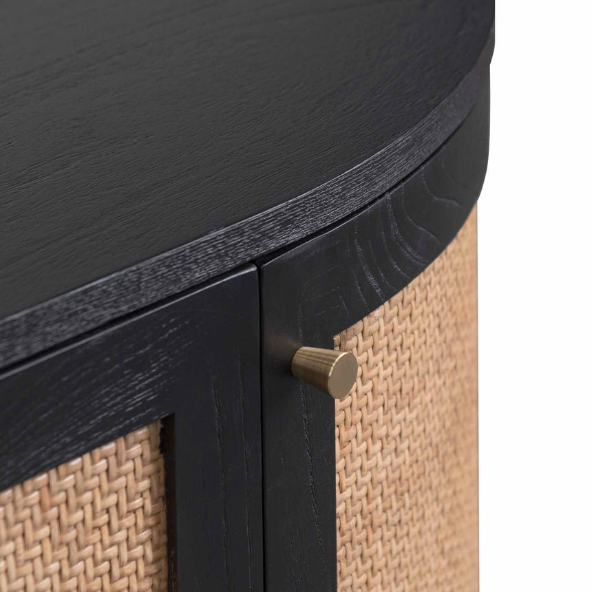 1.7m Black Elm Sideboard - Rattan Doors - View 8
