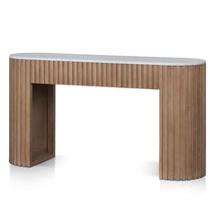 CDT6960-NI 1.6m White Marble Console Table - Natural