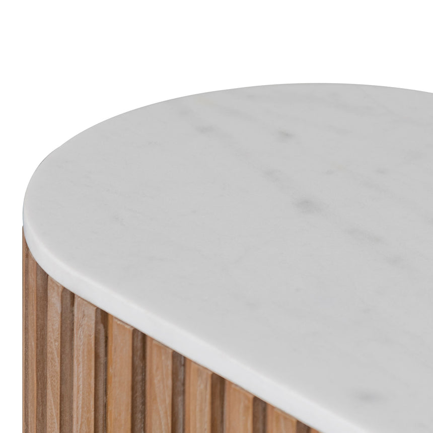 1.6m White Marble Console Table - Natural - View 4