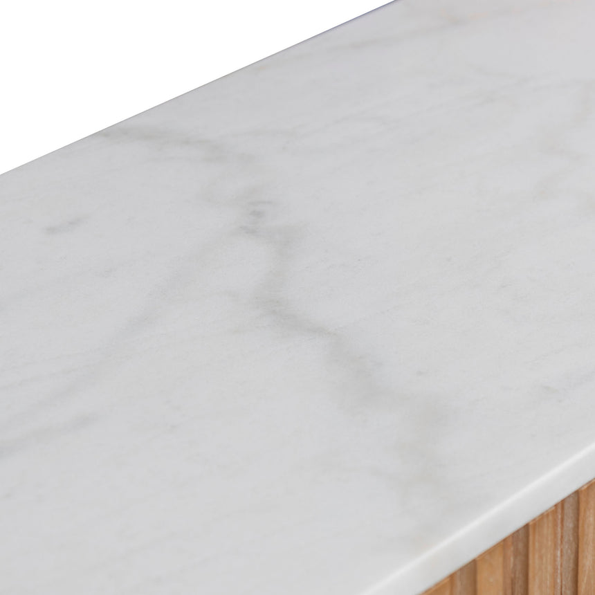 1.6m White Marble Console Table - Natural - View 5