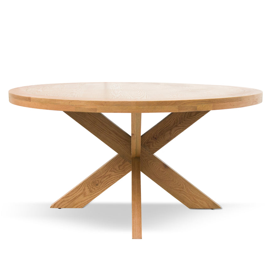 1.5m Round Wooden Dining Table - Distress Natural - View 2