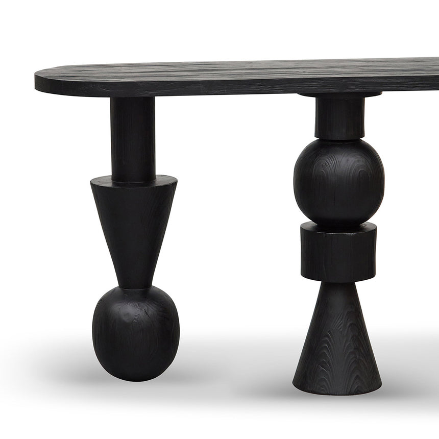 1.6m Console Table - Full Black - View 4