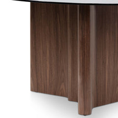 Ex display - CDT6922-BB 1.5m Round Glass Dining Table - Walnut