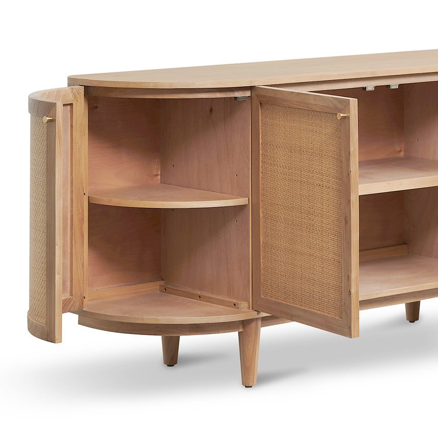 1.7m Natural Elm Sideboard - Rattan Doors - View 5