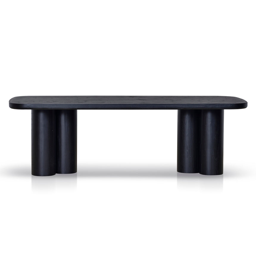 2.4m Elm Dining Table - Full Black - View 2