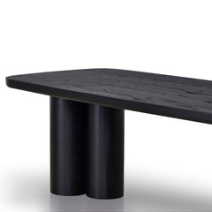 CDT8414-NI 2.4m Elm Dining Table - Full Black