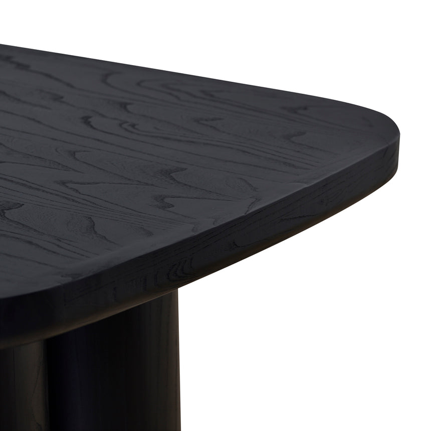 2.4m Elm Dining Table - Full Black - View 10