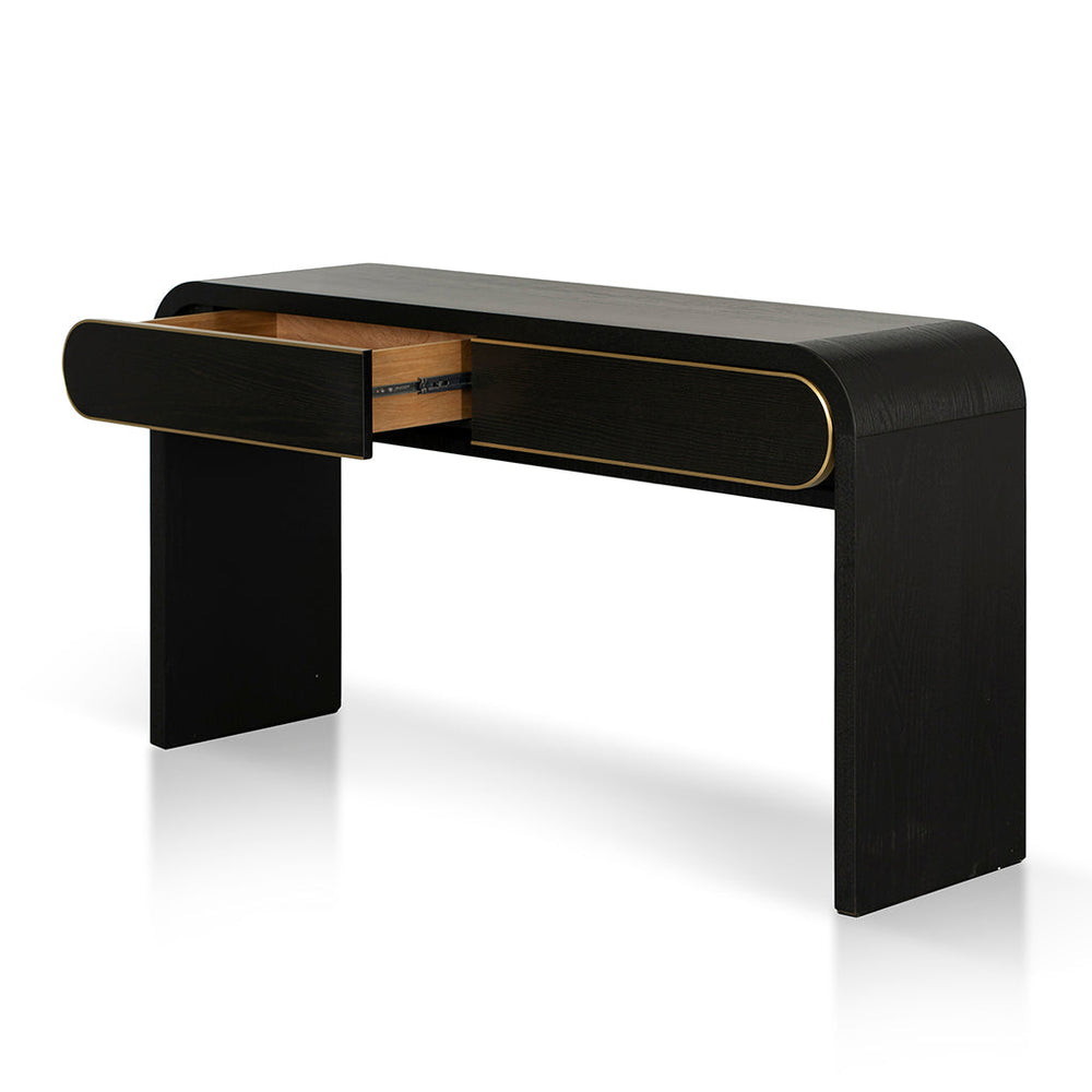 1.5m Console Table - Textured Espresso Black - View 4