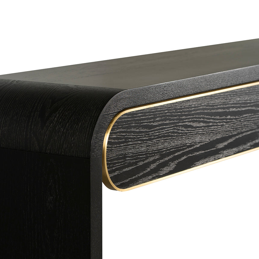 1.5m Console Table - Textured Espresso Black - View 10