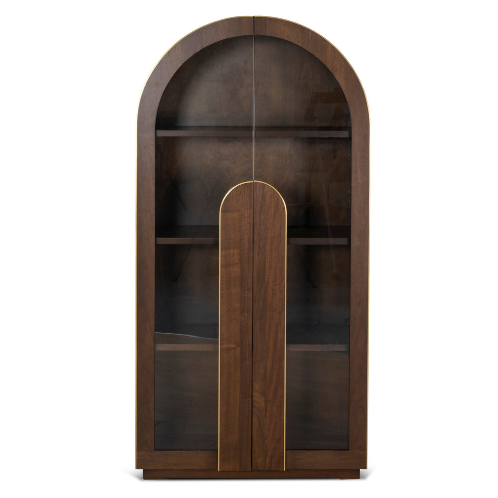 2m (H) Glass Cabinet - Walnut - View 2