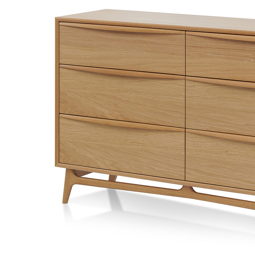 6 Drawer Chest - Natural Oak - View 7
