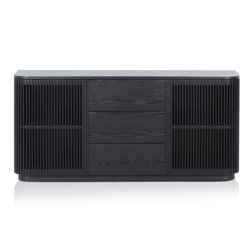 1.6m Sideboard Unit - Full Black - View 2