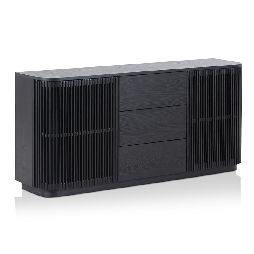 1.6m Sideboard Unit - Full Black - View 3