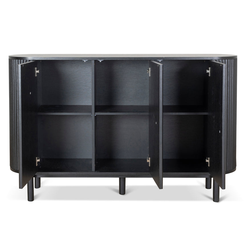 1.6m Sideboard Unit - Full Black - View 4