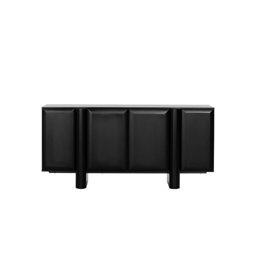 1.6m Sideboard Unit - Full Black - View 2