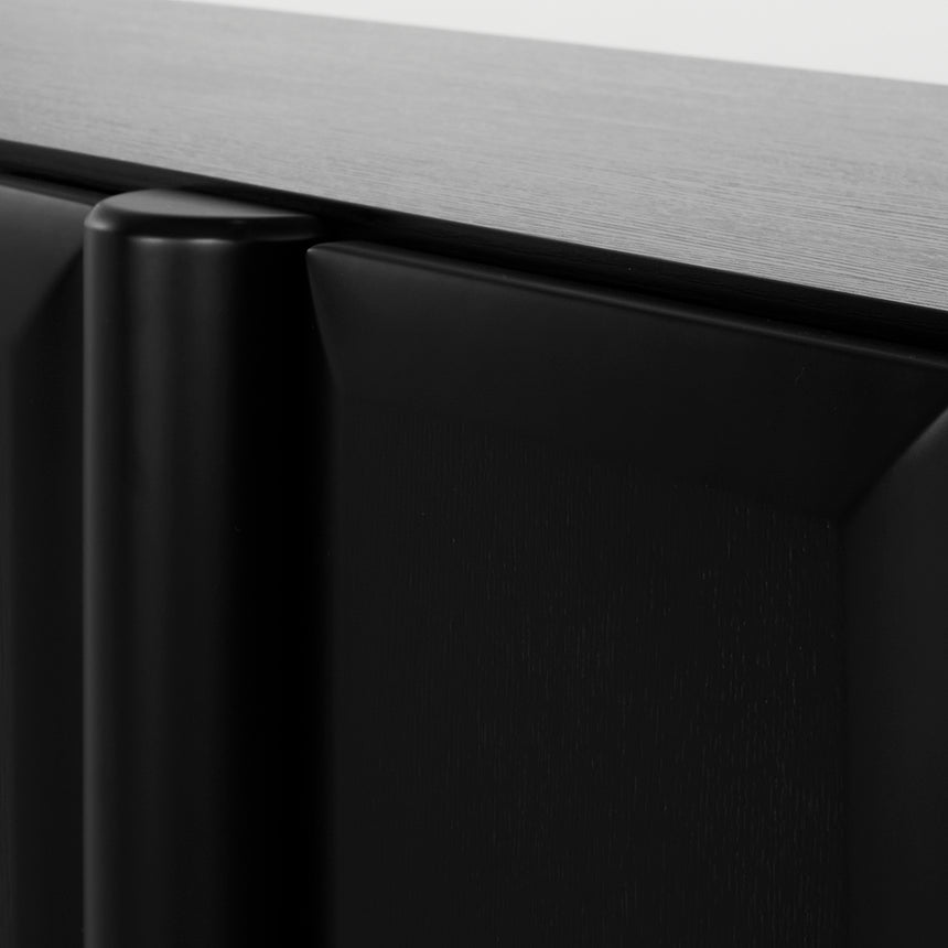 1.6m Sideboard Unit - Full Black - View 5