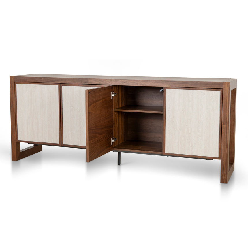Beige Door Sideboard Unit - Walnut - View 4