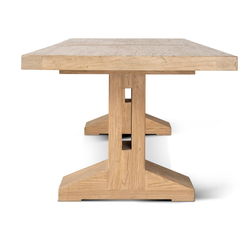 2.44m Elm Dining Table - Natural - View 4