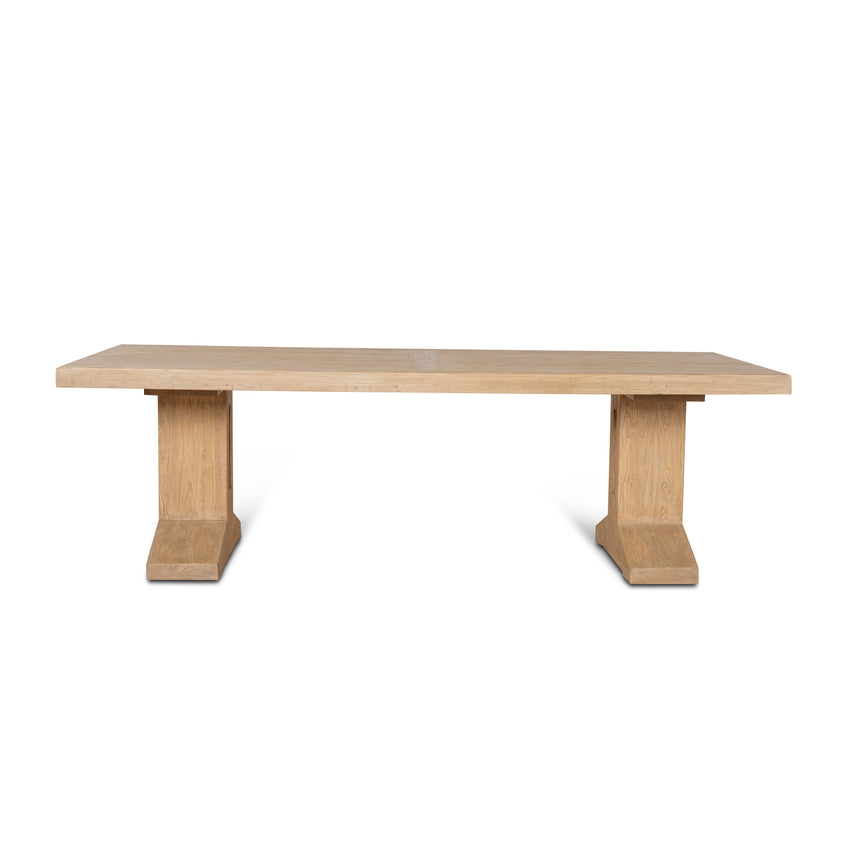 2.44m Elm Dining Table - Natural - View 2