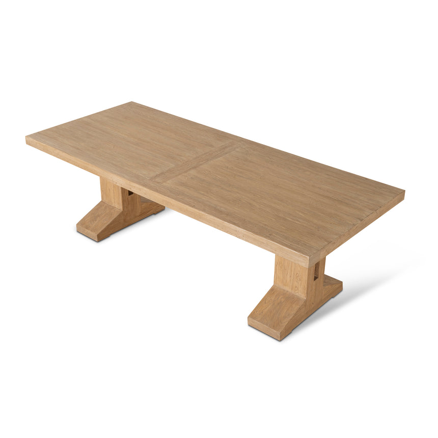 2.44m Elm Dining Table - Natural - View 3