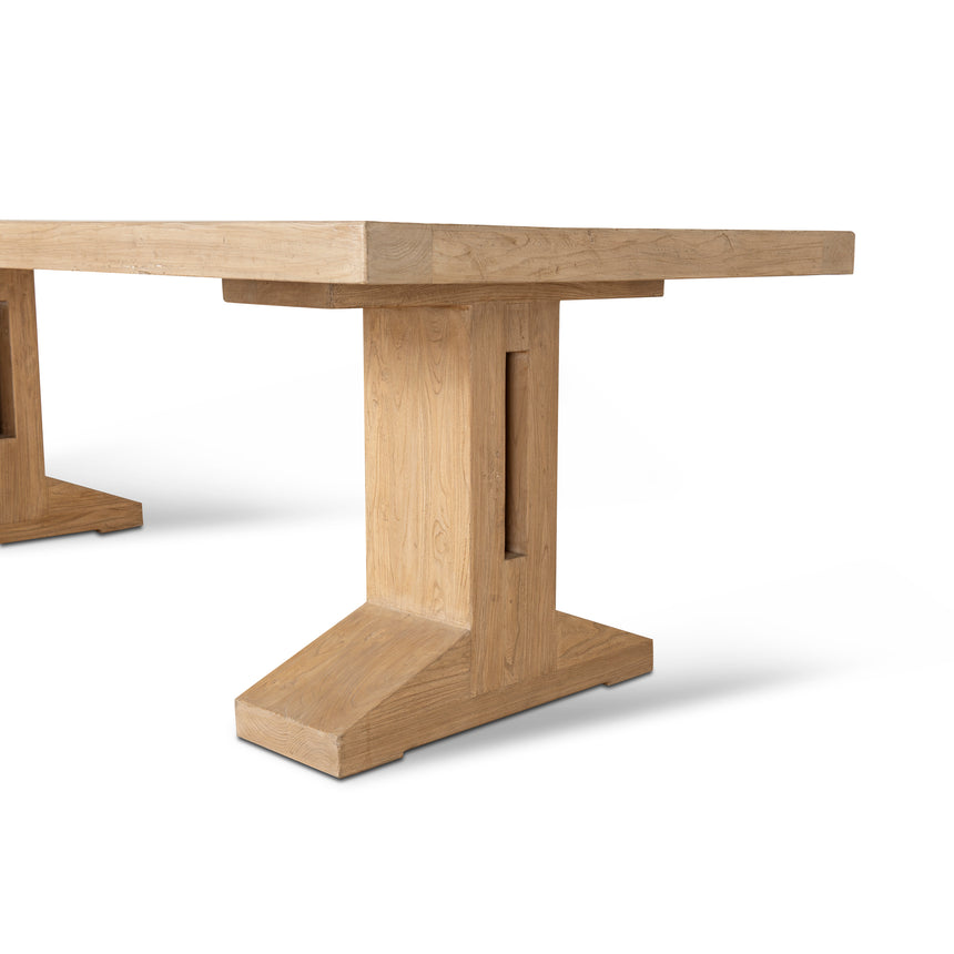 2.44m Elm Dining Table - Natural - View 9