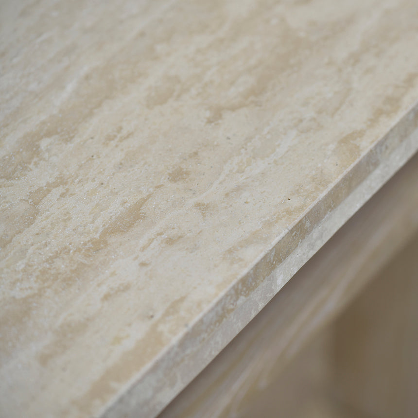 Travertine Marble 1.22m Console Table - White Wash - View 10
