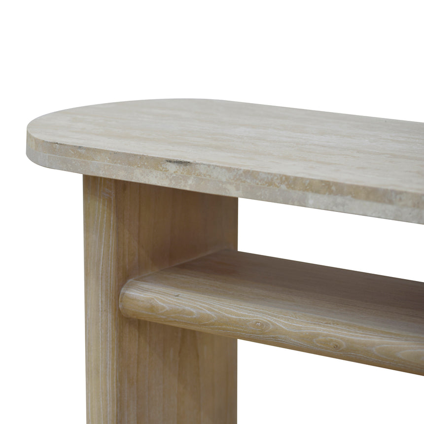 Travertine Marble 1.22m Console Table - White Wash - View 15