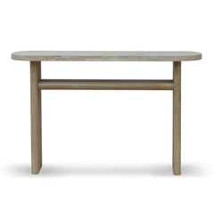 CDT8667-NI Travertine Marble 1.22m Console Table - White Wash
