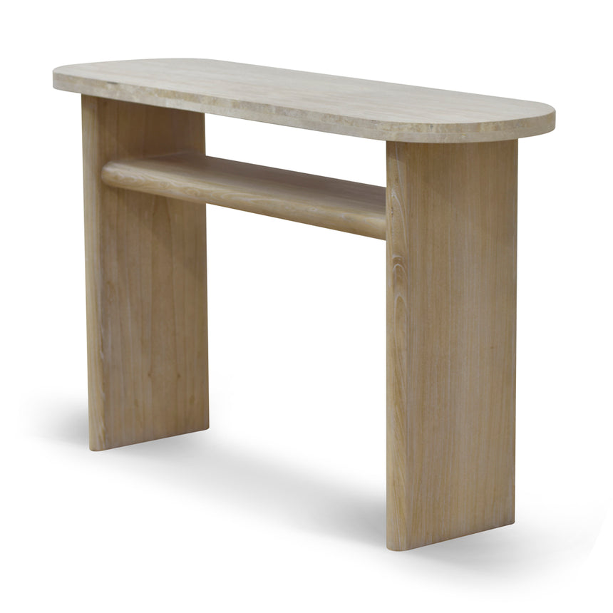 Travertine Marble 1.22m Console Table - White Wash - View 2