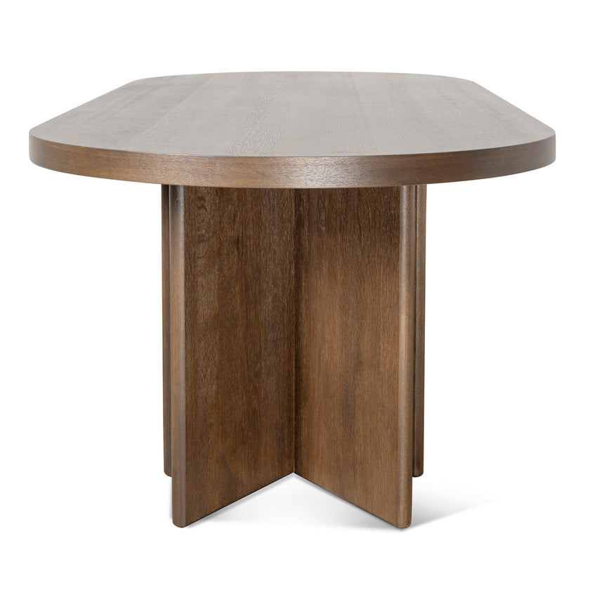2.4m Pill Shape Dining Table - Caramel Oak - View 4