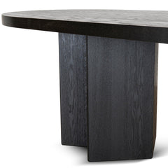 3m Pill Shape Dining Table - Textured Espresso Black