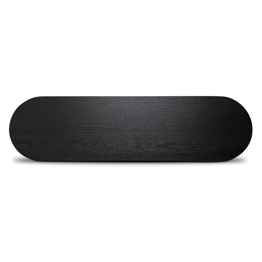 1.3m Pill Shape Console Table - Textured Espresso Black - View 7