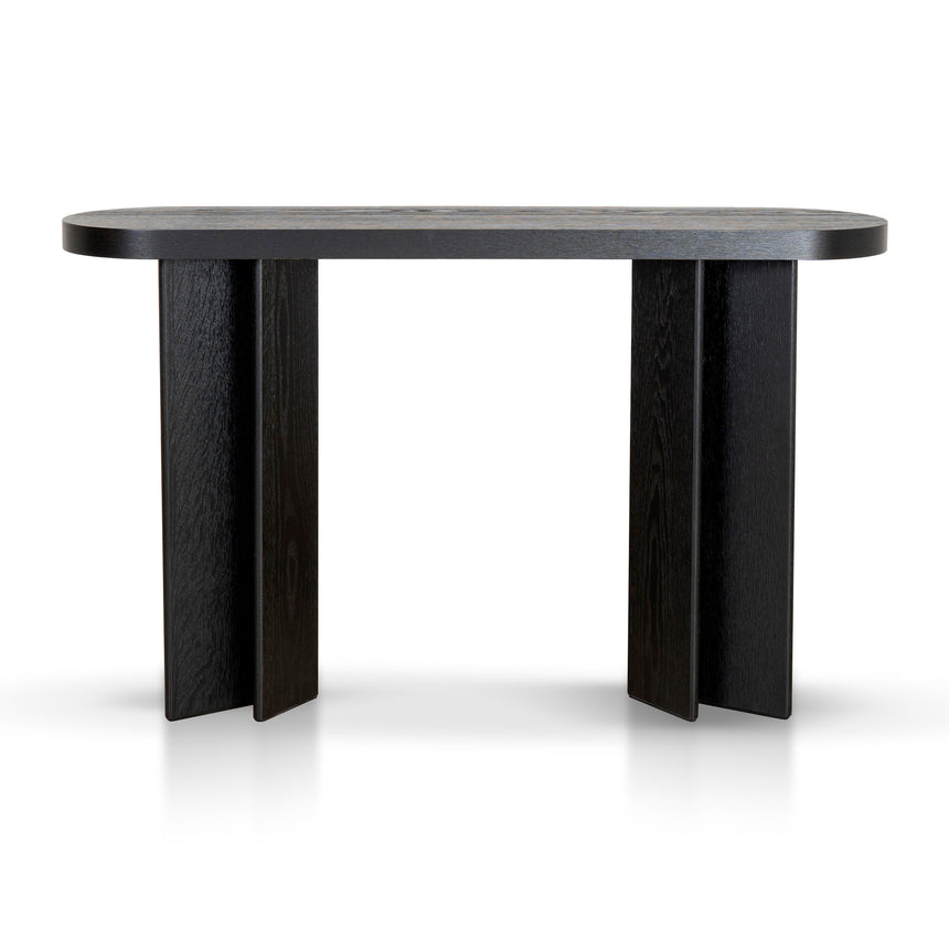 1.3m Pill Shape Console Table - Textured Espresso Black - View 2