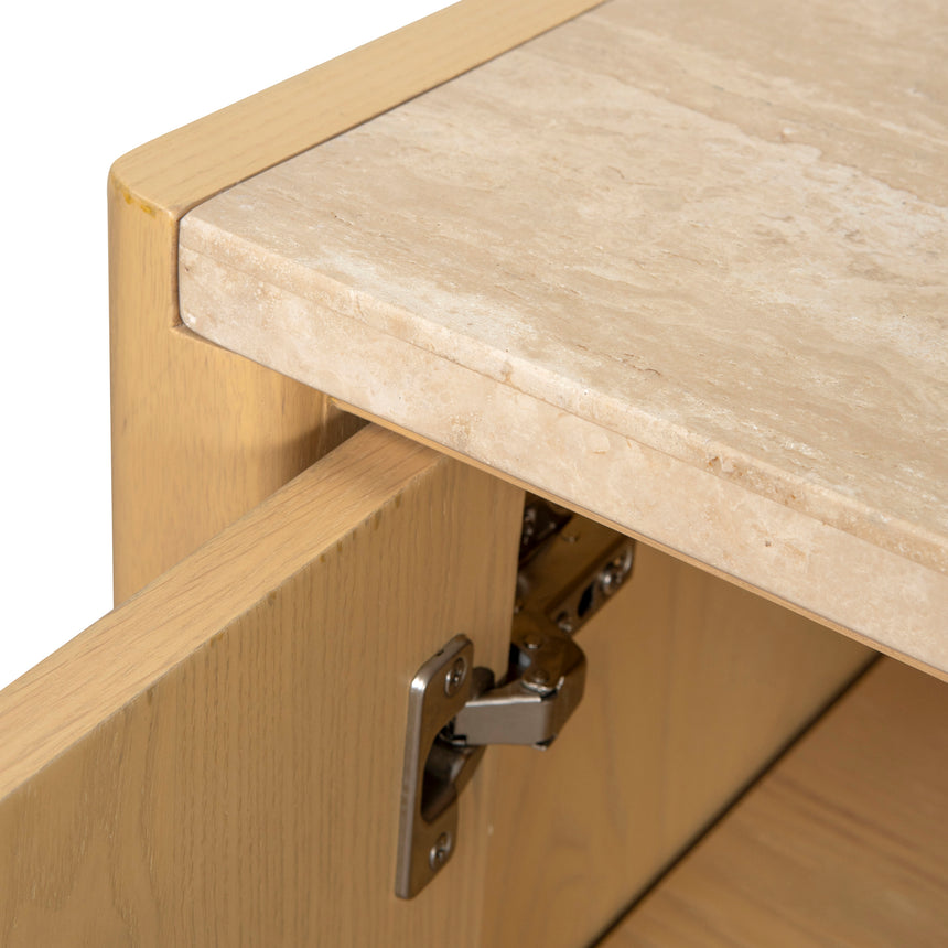 2.1m Travertine Top Sideboard Unit - Creme Ash - View 13