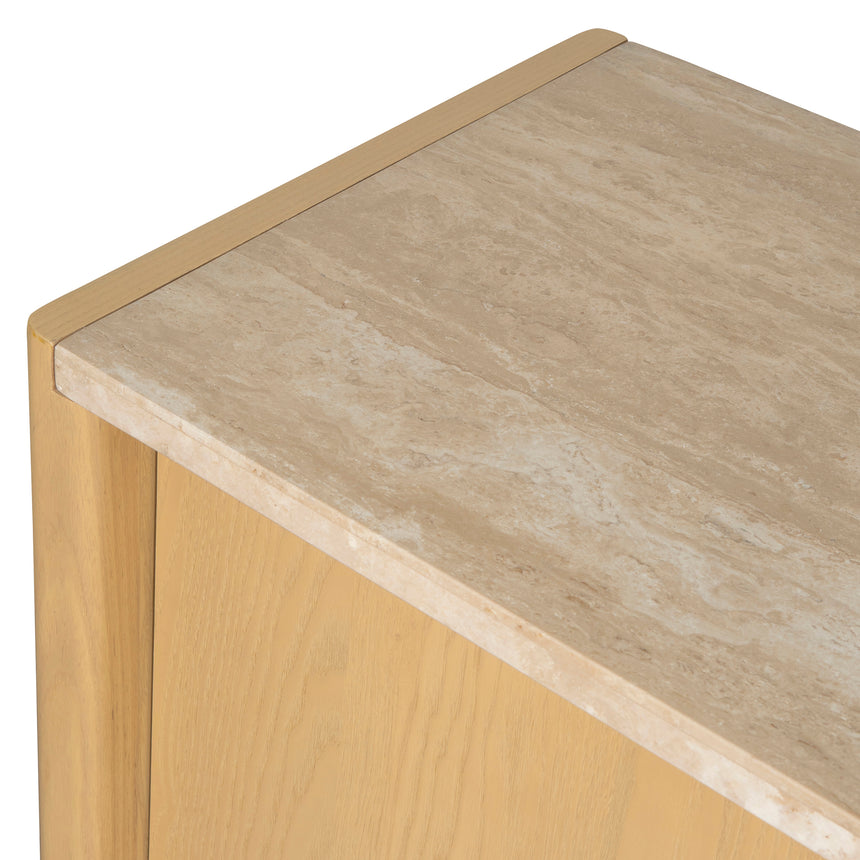 2.1m Travertine Top Sideboard Unit - Creme Ash - View 14