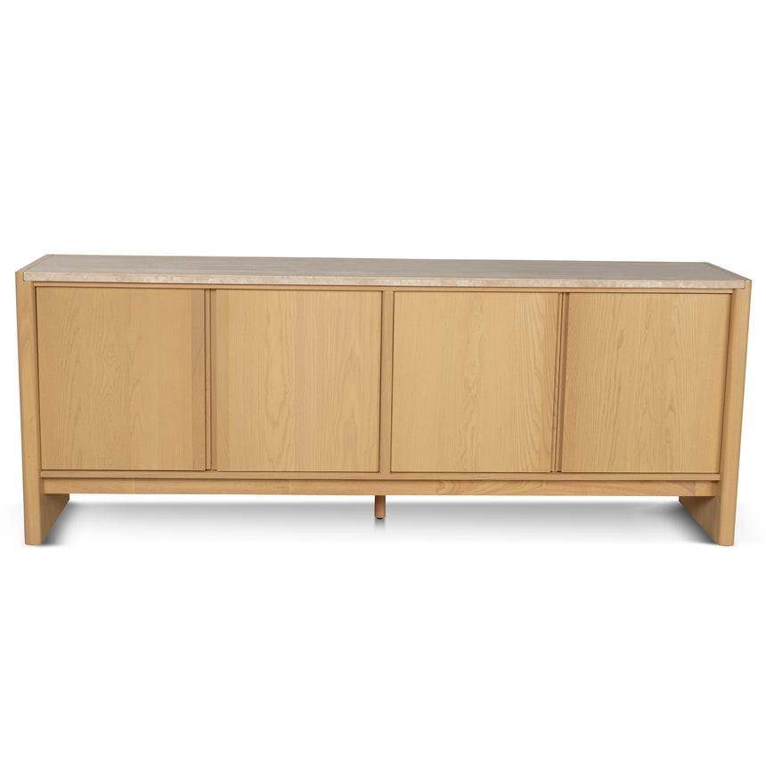2.1m Travertine Top Sideboard Unit - Creme Ash - View 2