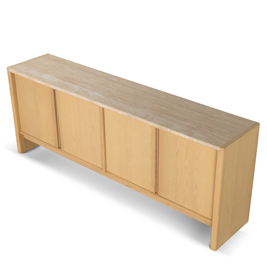 2.1m Travertine Top Sideboard Unit - Creme Ash - View 3